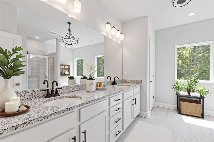 Furnished interior view inside a new home in Traditions of Braselton, Jefferson (Image 9).