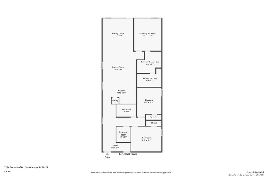 2D floor plan layout of this home in Torian Village: Belmar Collection, San Antonio, TX (Image 3).