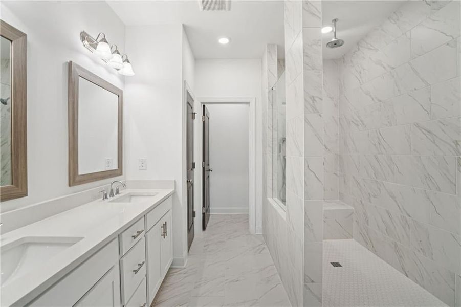 Primary BathroomPictures of not of actual home but same floorplan with similar options in same community* Townhome is complete