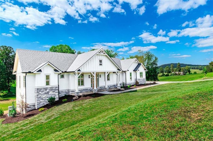 Front exterior of a new home in , Blairsville, GA, highlighting curb appeal (Image 33).