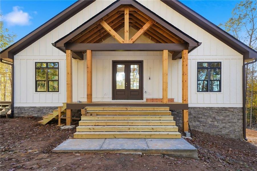 Exterior details and patio area of a home in , Ranger (Image 4).