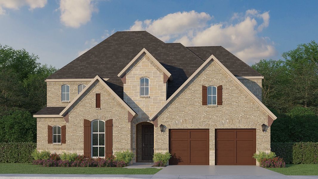 Plan 1640 Elevation A with Stone