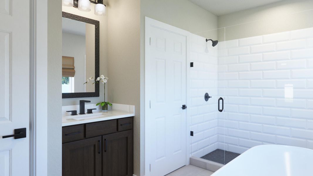 Primary Bathroom - Alexandria at Brack Ranch in St. Cloud, FL by Landsea Homes