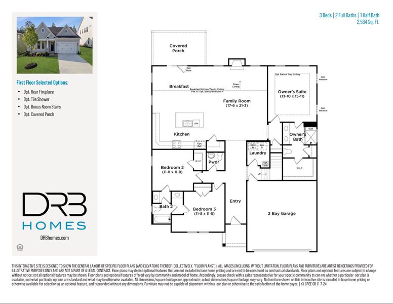 2D floor plan layout of this home in Wells Crossing, Seneca, SC (Image 5).