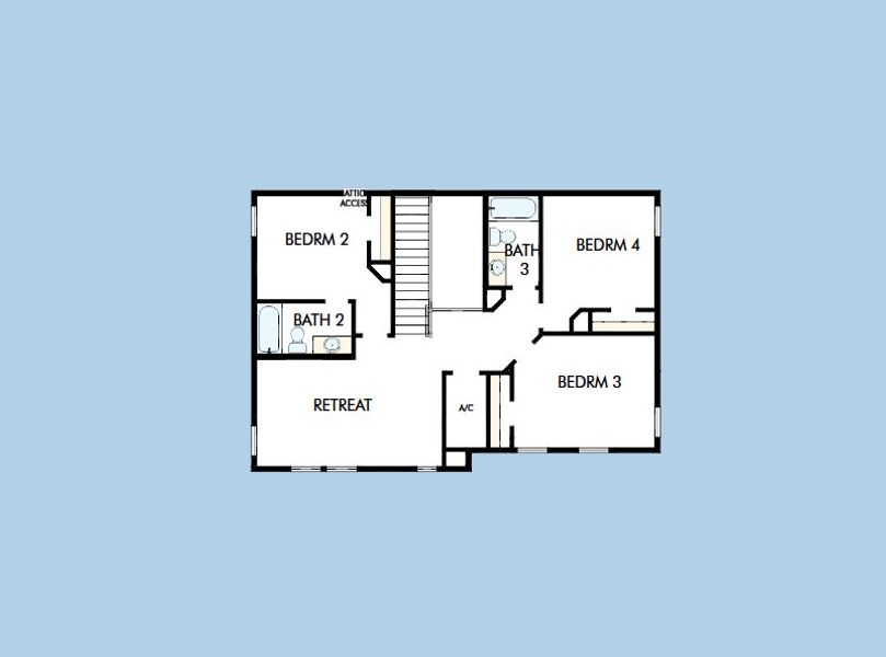 2D floor plan layout for the The Buckner by David Weekley Homes in Mariposa at EverRange, Jacksonville, FL (Image 4).