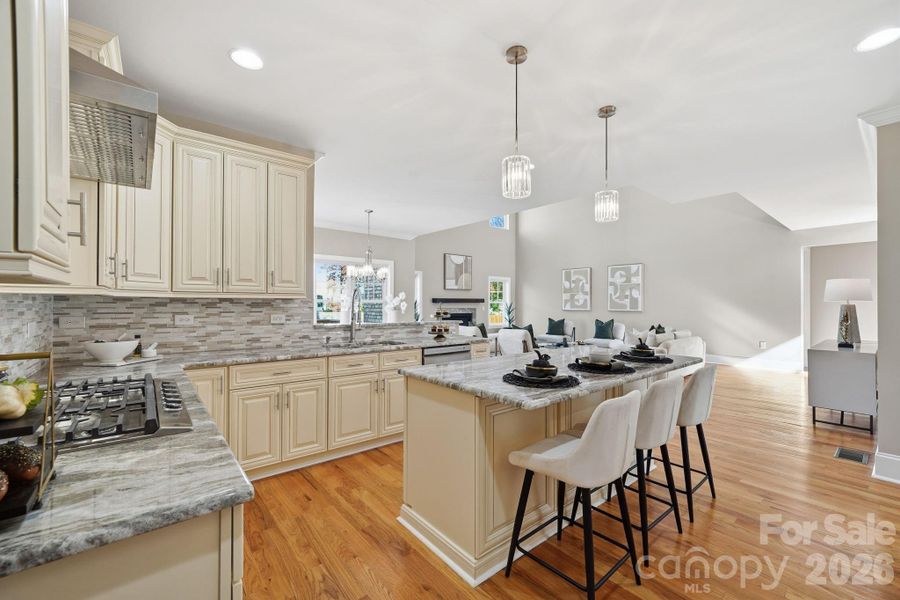 Open kitchen design with sightlines into the living areas — bright, spacious, and functional. Open kitchen design with sightlines into the living areas — bright, spacious, and functional.