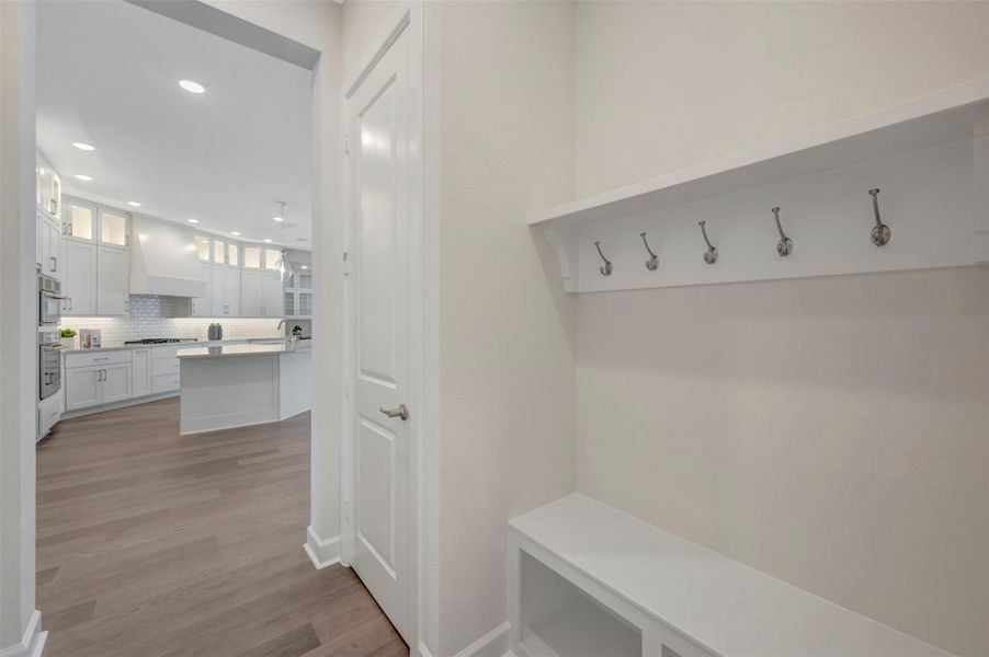 Mud room off garage offers a great drop zone!
