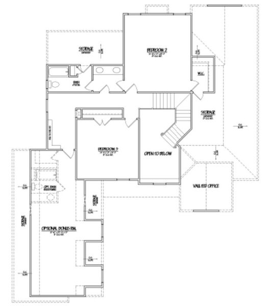 2D floor plan layout for the Rosepark by Sentinel Builders, Inc. in Copperstone At Choto, Knoxville, TN (Image 2).