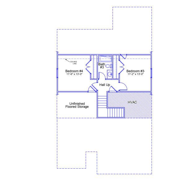 2D floor plan layout of this home in Fieldstone, Lexington, NC (Image 3).