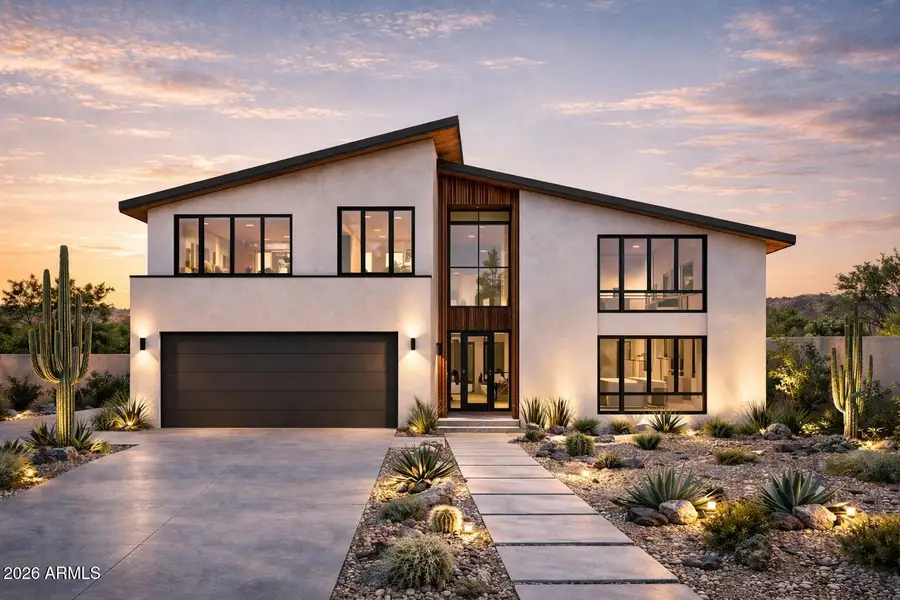 Modern desert home at sunset (1) Modern desert home at sunset (1)