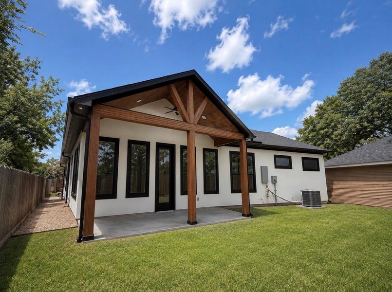 Exterior details and patio area of a home in , Houston (Image 3). Exterior details and patio area of a home in , Houston (Image 3).