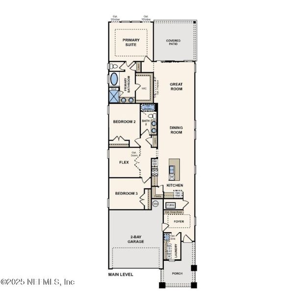 2D floor plan layout of this home in The Preserve at Concourse Crossing, Fernandina Beach, FL (Image 4).