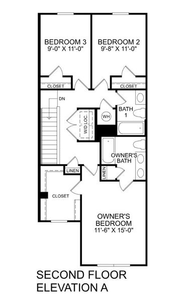 2D floor plan layout for the Poplar by Ryan Homes in Bear Park, Hickory, NC (Image 2). 2D floor plan layout for the Poplar by Ryan Homes in Bear Park, Hickory, NC (Image 2).