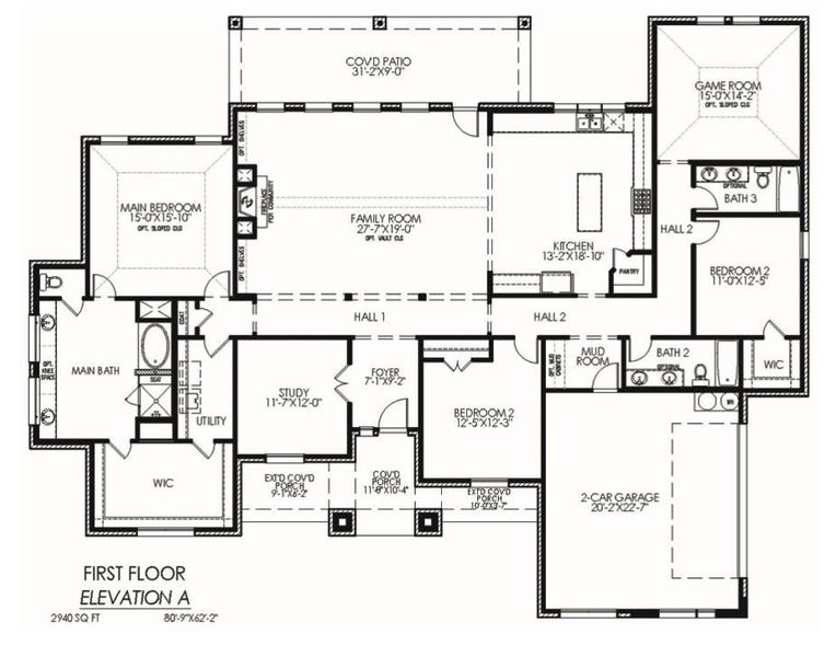 2D floor plan layout of this home in Springside Estates II, Waxahachie, TX (Image 3).