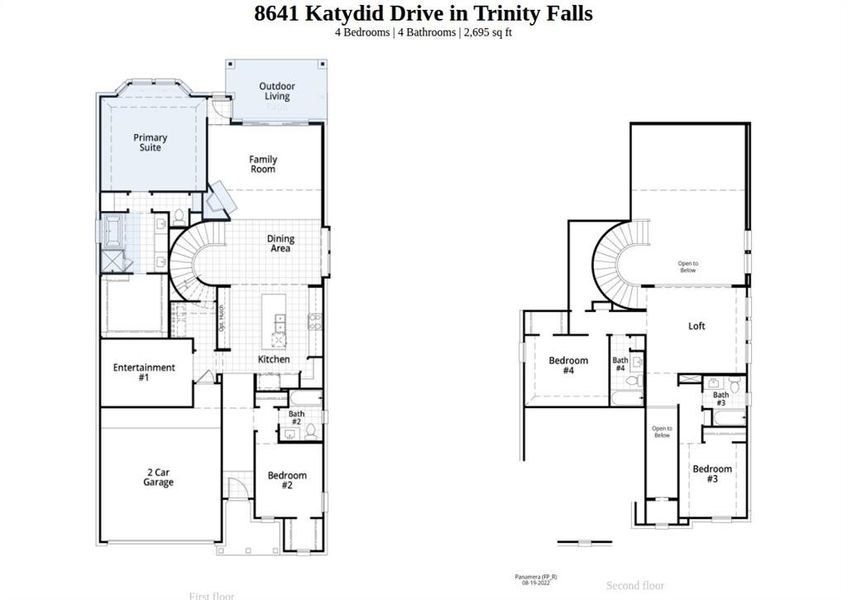 2D floor plan layout of this home in Trinity Falls, McKinney, TX (Image 3).