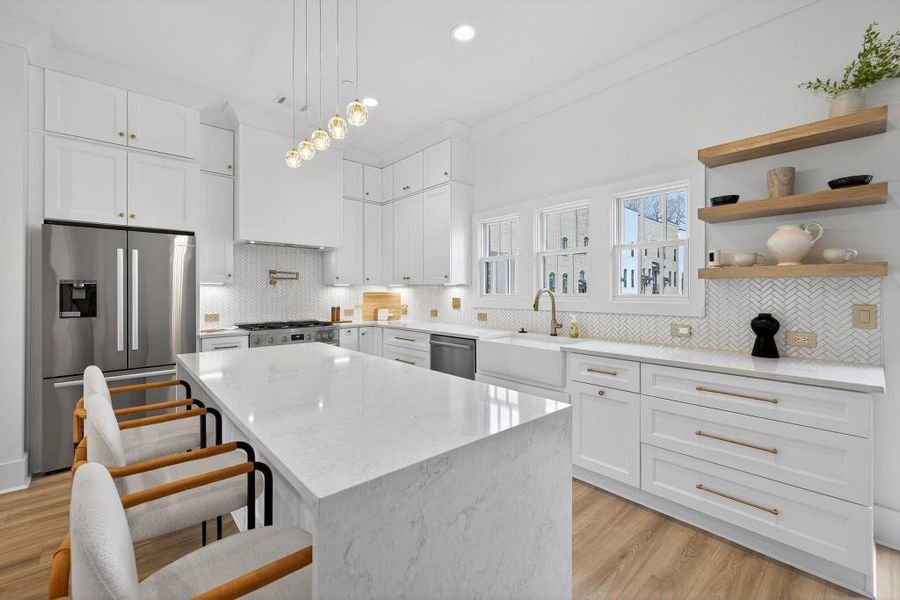 Furnished interior view inside a new home in Skyview On Broad, Sugar Hill (Image 16). Furnished interior view inside a new home in Skyview On Broad, Sugar Hill (Image 16).