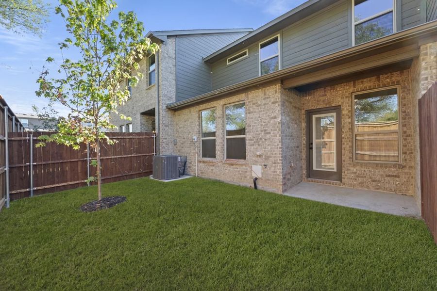 Front exterior of a new home in Sereno Oaks at Buckner Terrace, Dallas, TX, highlighting curb appeal (Image 27). Front exterior of a new home in Sereno Oaks at Buckner Terrace, Dallas, TX, highlighting curb appeal (Image 27).