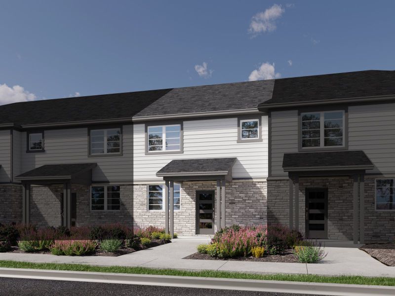 Representative exterior photo of a completed home built from the The Loveland by Meritage Homes in Skyview at High Point, Aurora, CO (Image 9).