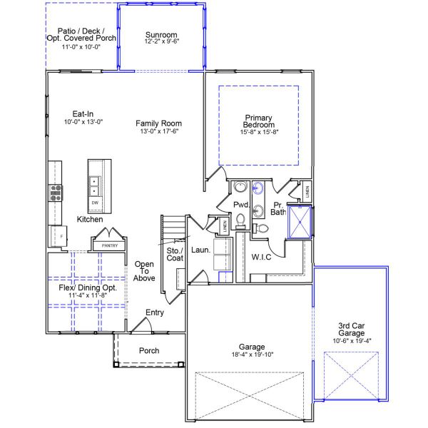 2D floor plan layout of this home in East Wynd, Hampstead, NC (Image 4).