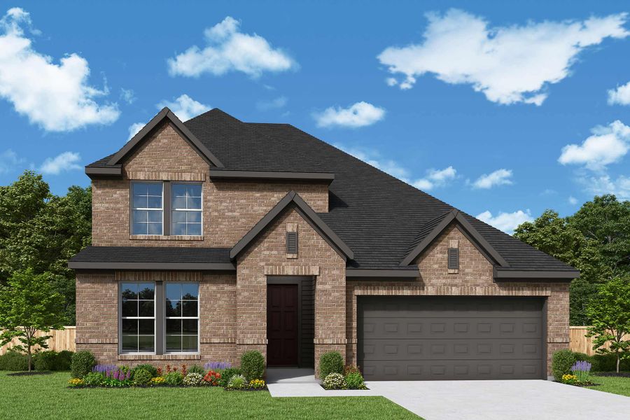 Representative exterior photo of a completed home built from the The Linnea by David Weekley Homes in Legacy, League City, TX (Image 1). Representative exterior photo of a completed home built from the The Linnea by David Weekley Homes in Legacy, League City, TX (Image 1).