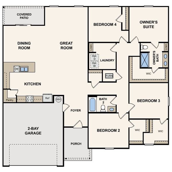 2D floor plan layout of this home in Southfield, Bonaire, GA (Image 2). 2D floor plan layout of this home in Southfield, Bonaire, GA (Image 2).