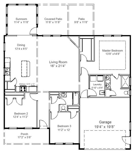 2D floor plan layout for the Mediterranean by Enchanted Homes in Lonesome Dove, San Antonio, TX (Image 4).