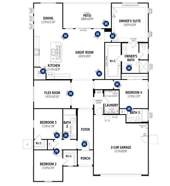 2D floor plan layout of this home in Bella Vista Farms, San Tan Valley, AZ (Image 2). 2D floor plan layout of this home in Bella Vista Farms, San Tan Valley, AZ (Image 2).