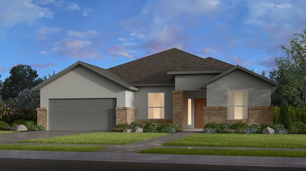 Representative exterior photo of a completed home built from the Jade by Taylor Morrison in Easton Park 60s, Austin, TX (Image 16).