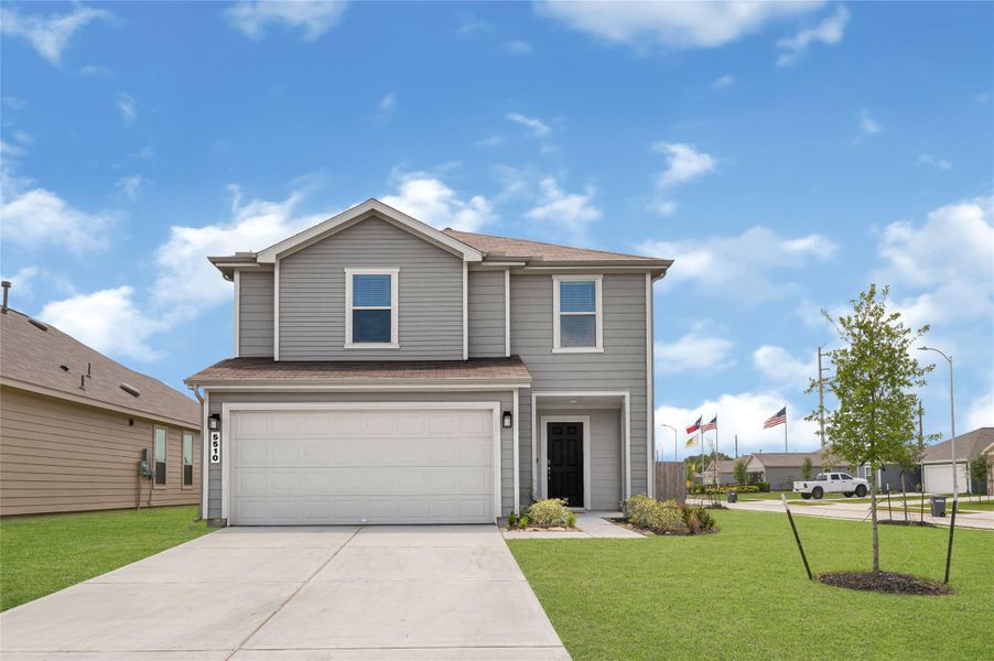 Front exterior of a new home in , Hitchcock, TX, highlighting curb appeal (Image 2). Front exterior of a new home in , Hitchcock, TX, highlighting curb appeal (Image 2).