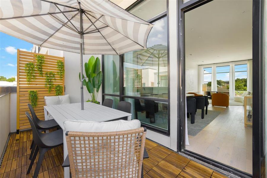 Exterior details and patio area of a home in , Dallas (Image 26).