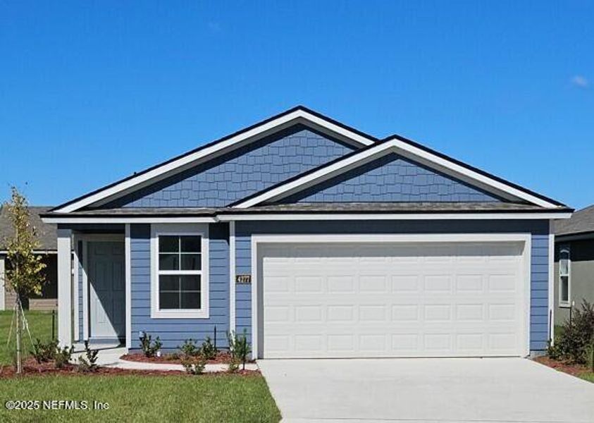 Front exterior of a new home in The Arbors, Jacksonville, FL, highlighting curb appeal (Image 27). Front exterior of a new home in The Arbors, Jacksonville, FL, highlighting curb appeal (Image 27).