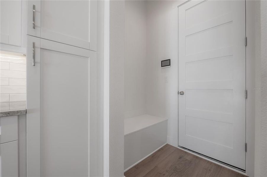 Valet nook coming in from the garage