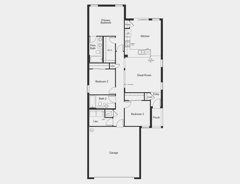 2D floor plan layout for the Plan 1346 by KB Home in Chapel Manor I, Zephyrhills, FL (Image 3). 2D floor plan layout for the Plan 1346 by KB Home in Chapel Manor I, Zephyrhills, FL (Image 3).