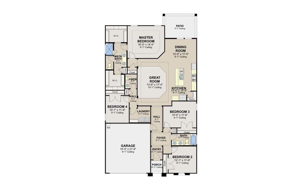 2D floor plan layout for the Arlington by Hakes Brothers in Hunters Ranch, San Antonio, TX (Image 5).