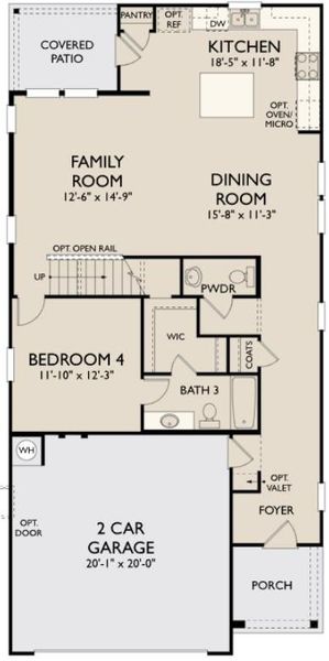 2D floor plan layout of this home in Lariat, Liberty Hill, TX (Image 4).
