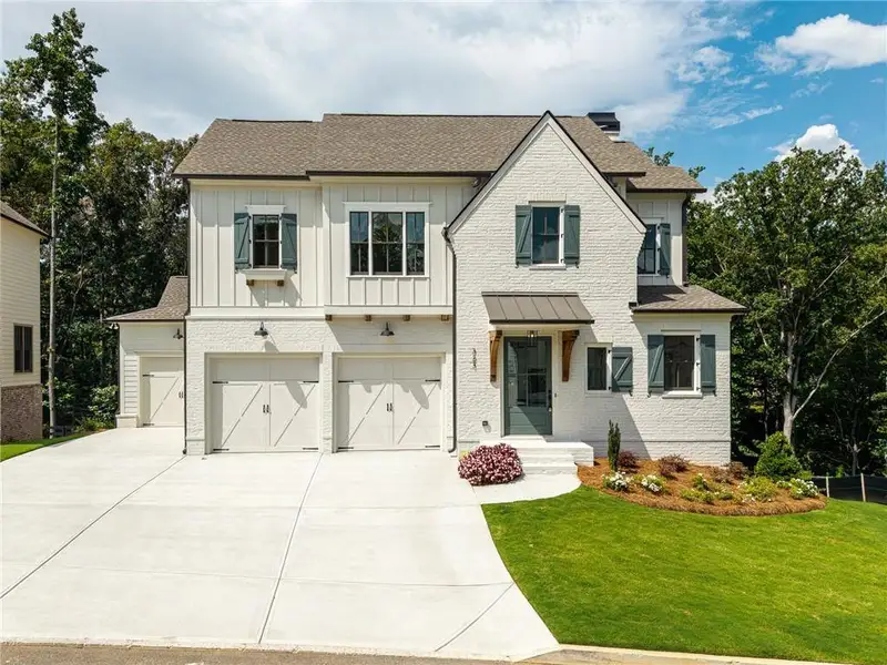 Front exterior of a new home in Malone's Pond, Ball Ground, GA, highlighting curb appeal (Image 19).