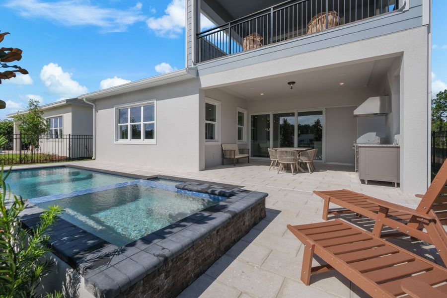 Representative exterior details of a home built from the Lantana by Jones Homes USA in Ridgehaven, Ormond Beach (Image 4).
