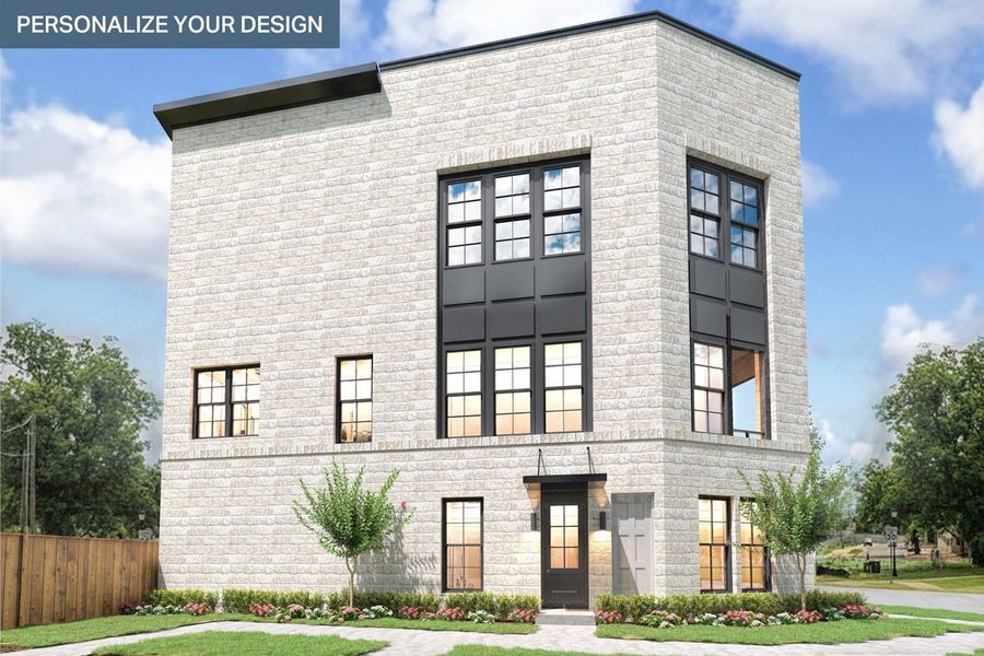Front exterior of a new home in Downtown Round Rock – The Depot, Round Rock, TX, highlighting curb appeal (Image 1).