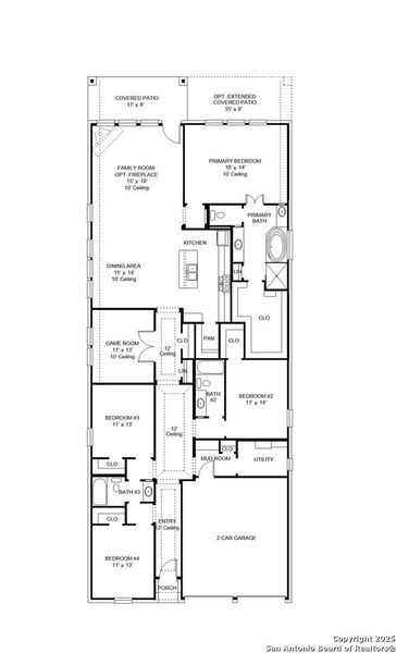 2D floor plan layout of this home in Homestead 55', Schertz, TX (Image 2). 2D floor plan layout of this home in Homestead 55', Schertz, TX (Image 2).