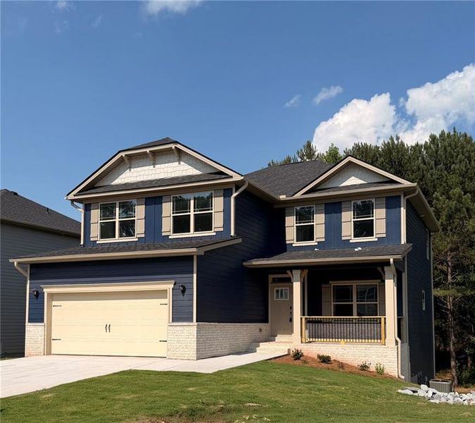 Front exterior of a new home in Magnolia Villas, Cornelia, GA, highlighting curb appeal (Image 19).