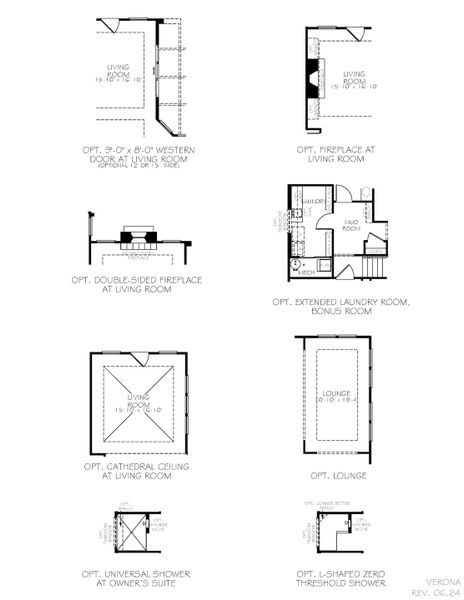 2D floor plan layout for the Verona by Epcon Communities in The Courtyards at Walters Farm, Huntersville, NC (Image 21).