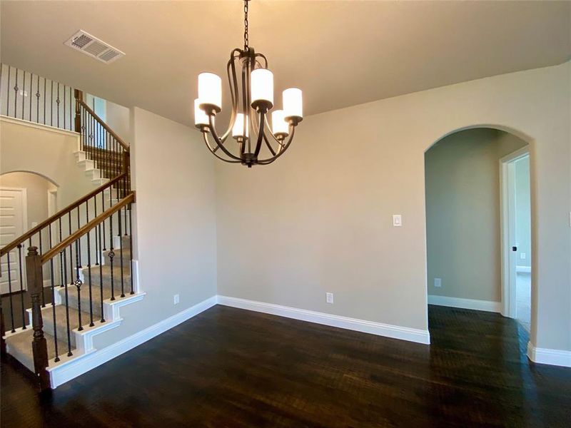 Elegant ORB chandelier in dining area