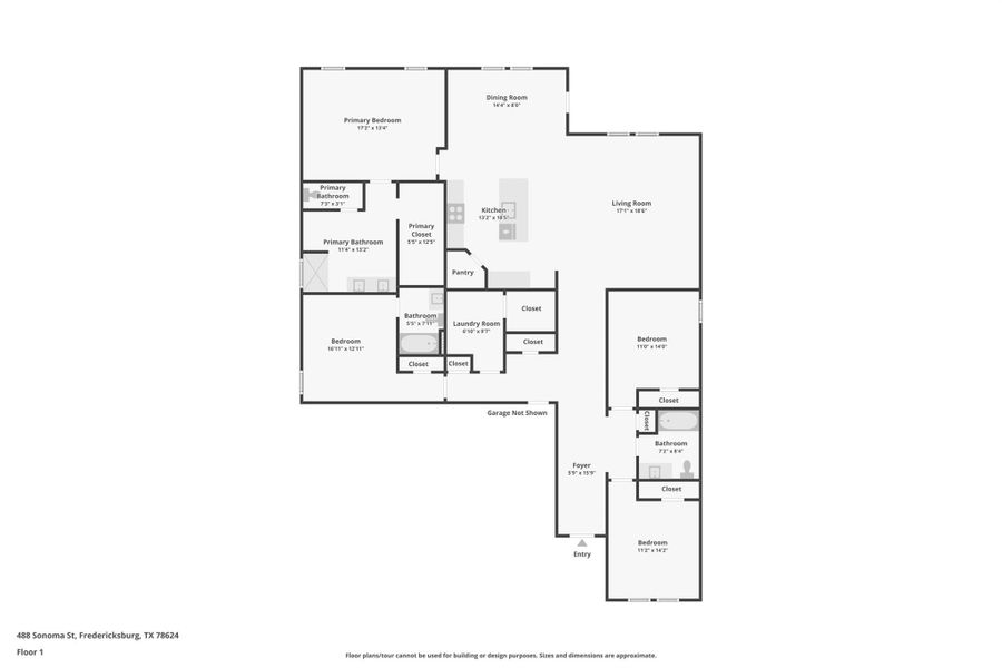 2D floor plan layout of this home in Sonoma Oaks, Fredericksburg, TX (Image 5). 2D floor plan layout of this home in Sonoma Oaks, Fredericksburg, TX (Image 5).