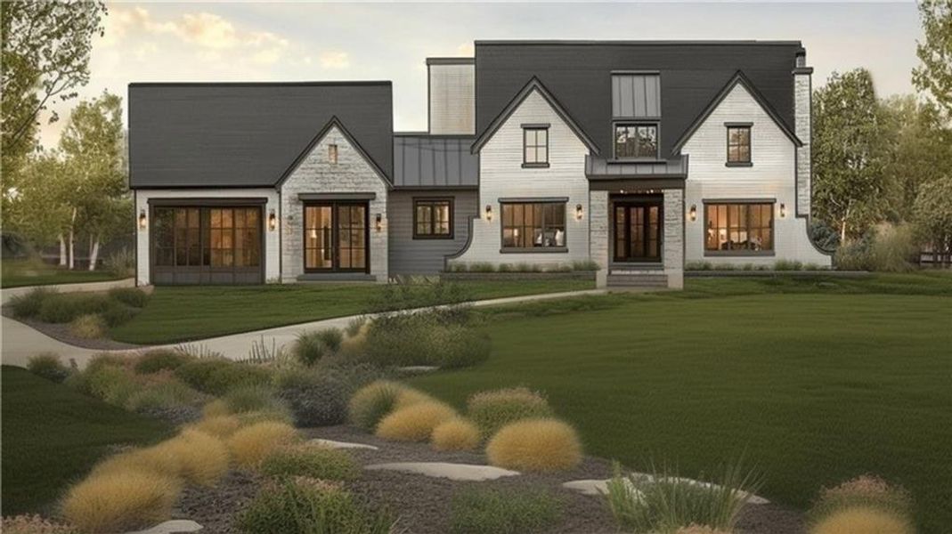 Front exterior of a new home in , Cumming, GA, highlighting curb appeal (Image 1).