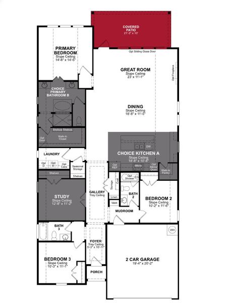 2D floor plan layout of this home in Veranda: Premier, San Antonio, TX (Image 1).