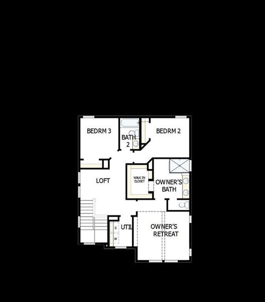 2D floor plan layout of this home in Painted Tree Woodland West – Village, McKinney, TX (Image 2).