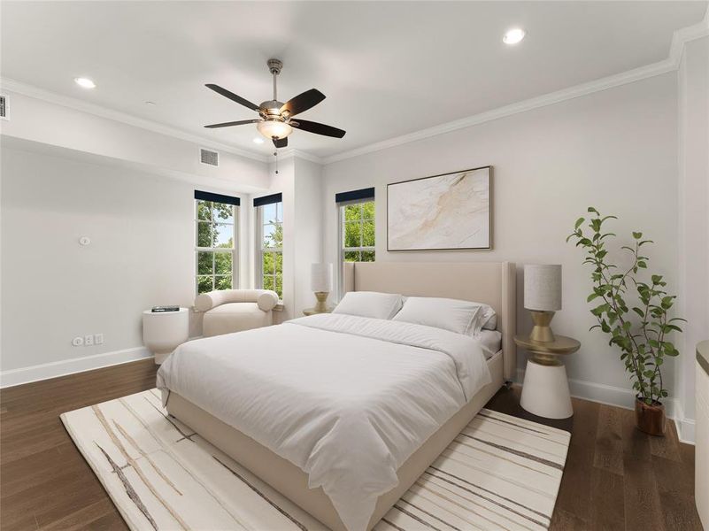 Image virtually staged to show use of space.