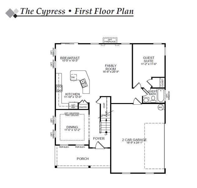2D floor plan layout for the Cypress by Eastwood Homes in Berea Farms, Four Oaks, NC (Image 3). 2D floor plan layout for the Cypress by Eastwood Homes in Berea Farms, Four Oaks, NC (Image 3).
