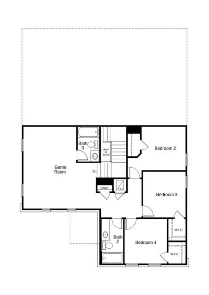 2D floor plan layout of this home in Hidden Trails, Belton, TX (Image 3).
