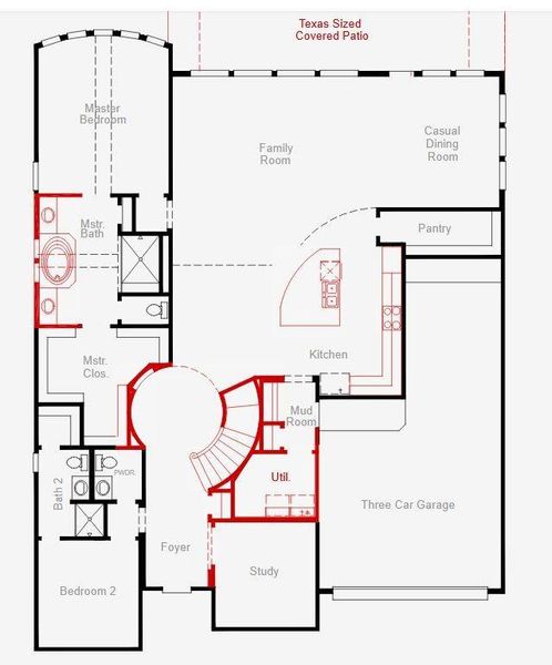 2D floor plan layout of this home in Candela, Richmond, TX (Image 3).